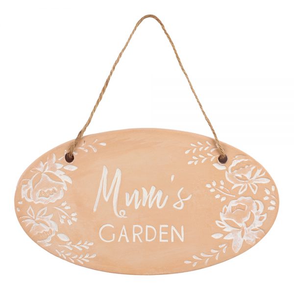 Mum's Garden Terracotta Hanging Sign