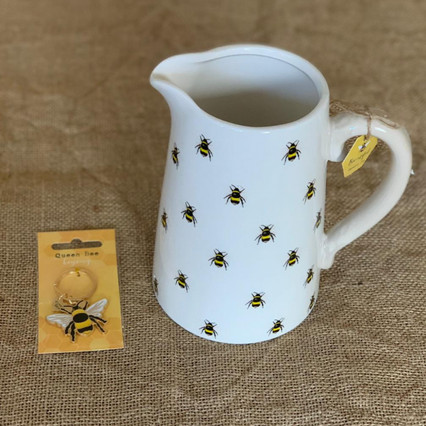 Bee Flower Jug and Queen Bee Key Ring