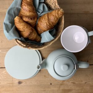 Ice Blue Stoneware Teapot