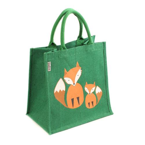 Jute Shopping Bag Foxes