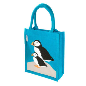 Jute Lunch Bag - Puffins