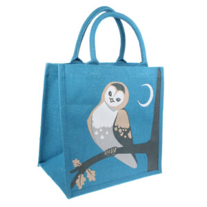 Jute Shopping Bag Owl Design