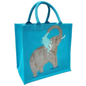Jute Shopping Bag - Elephant Design