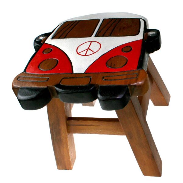 Children's Stool - Red Camper Van Design