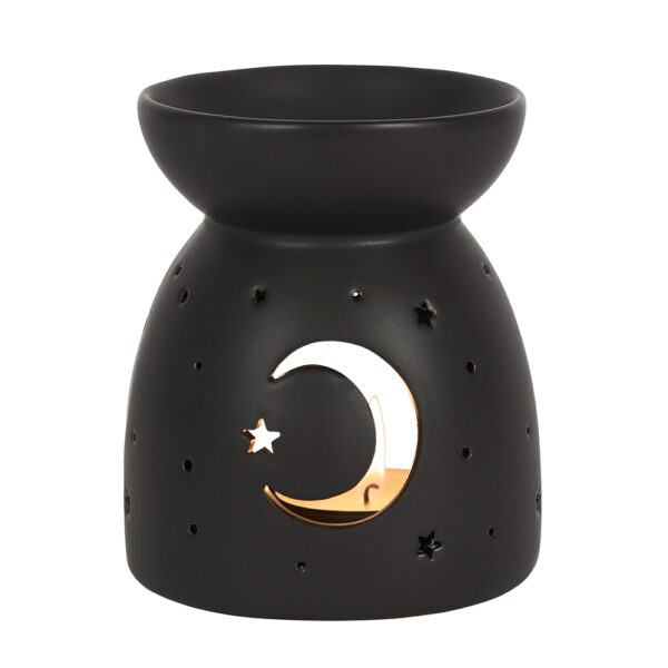 Black Mystical Moon Oil Burner