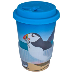 Rice Husk Travel Cup Puffins