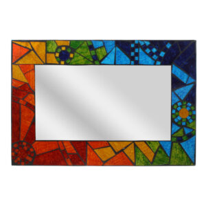 Rectangular Rainbow Mosaic Mirror