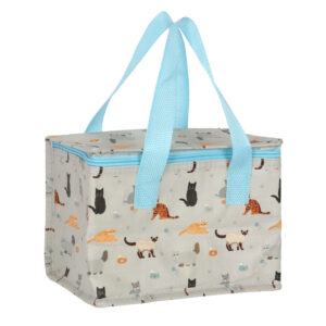 Lunch bag featuring cats of different breeds