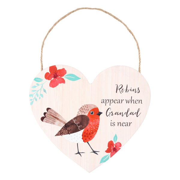 Winter Robin Hanging Sign Grandad