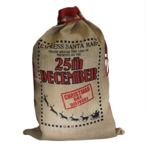 Jute Santa Sack - 25th December Design