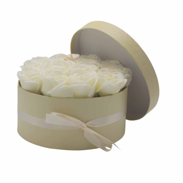 Soap Flower Gift Bouquet - 14 Cream Roses