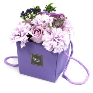 Soap Flowers - Lavender Rose & Carnation Bouqet